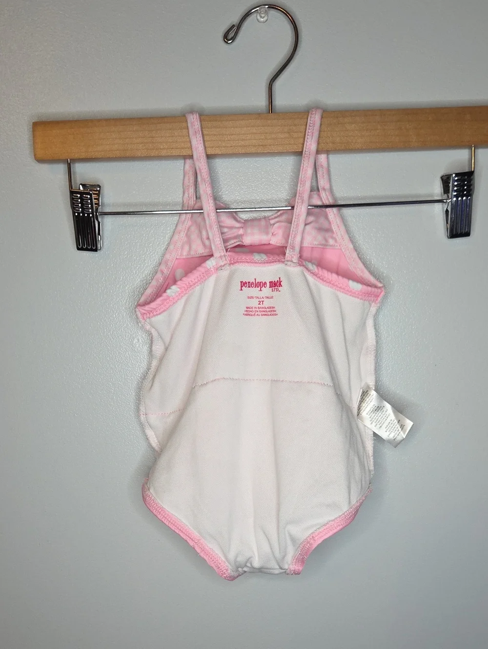 Penelope Mack Pink Polka Dot Ruffled One-Piece Swim Size 2T